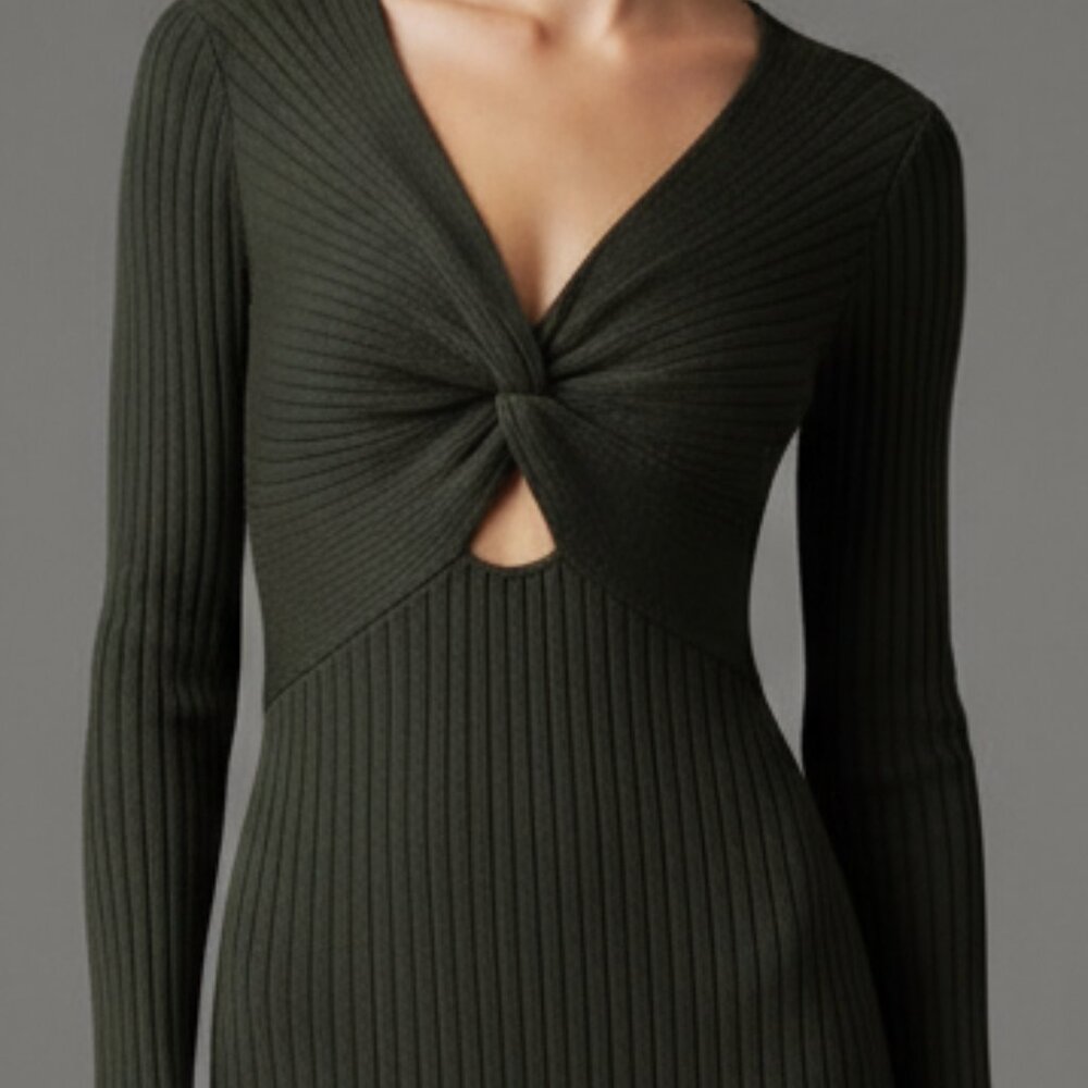 $425 RAMY BROOK Pilare cashmere blend cut out knit dress L - Picture 3 of 9